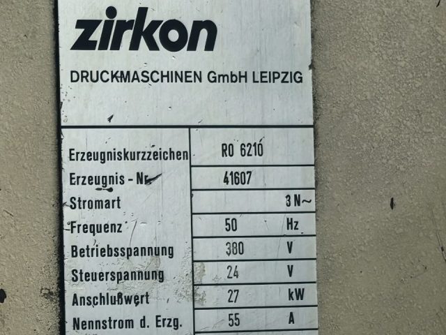 Zirkon RO 6210, 4+0 фальцаппарат+ листовой выклад. Мark 62 4+0, фальцвыклад + листой выклад